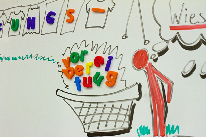 Whiteboard mit ABC 5