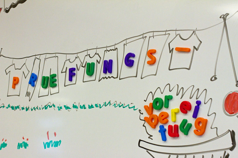 Whiteboard mit ABC 3