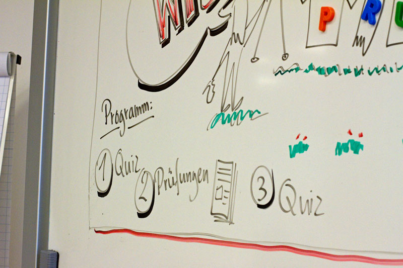 Whiteboard mit ABC 4