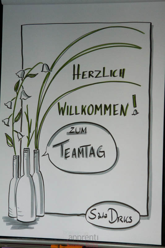 Sandra Dirks - Flaschen und Blumen - Flipcharts zeichnen mit Sandra Dirks