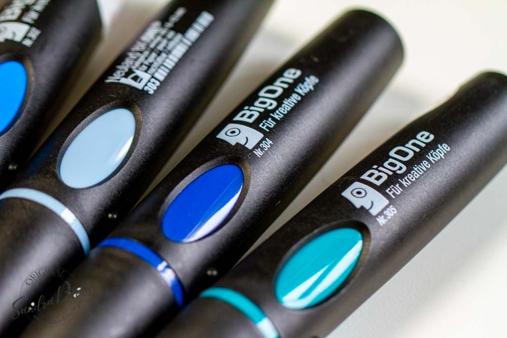 Sandra Dirks - Blautöne mixen mit wasserlöslicher Tinte zum Nachfüllen der Marker - Marker mit Neulandfarben