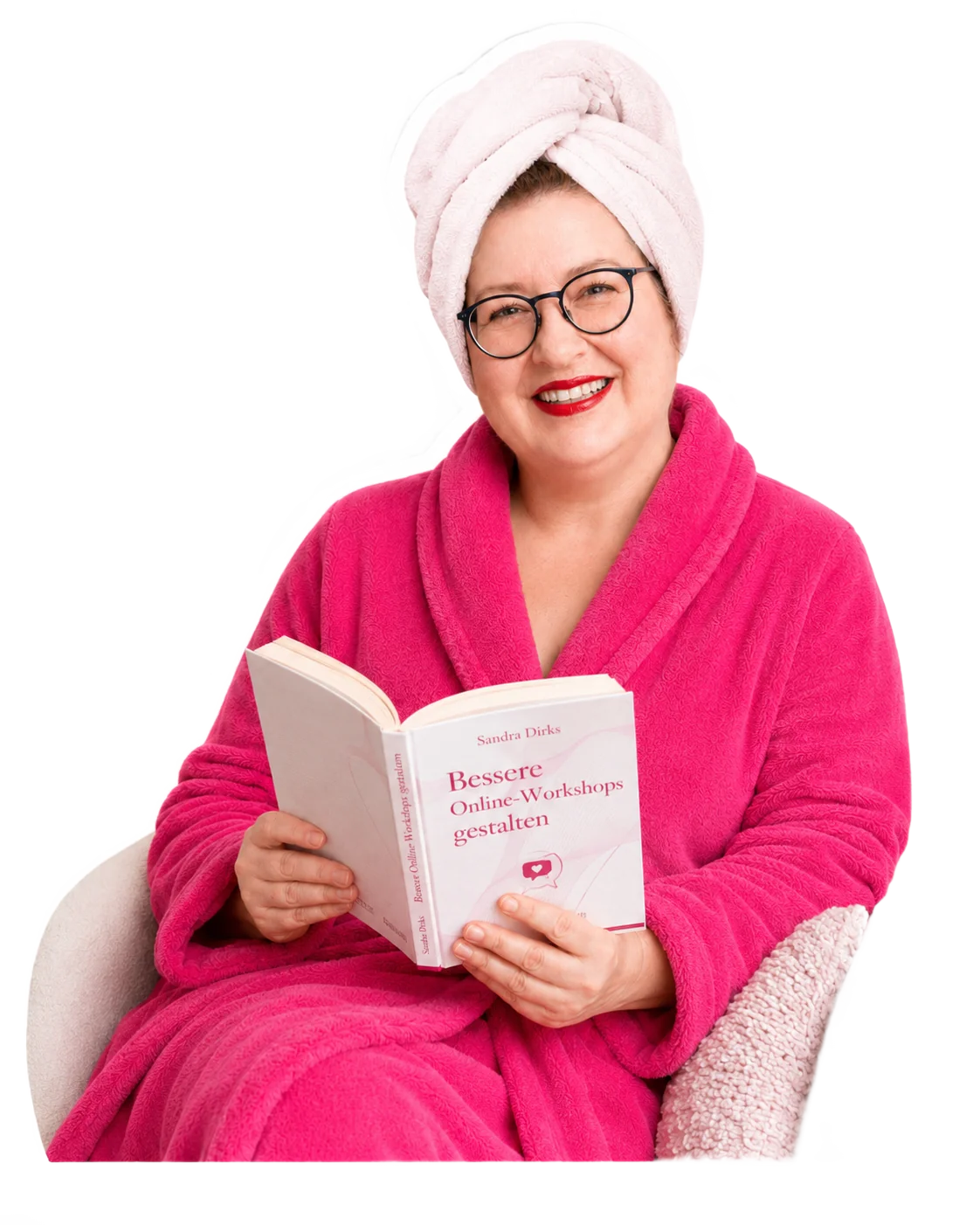 Sandra mit ihrem Buch